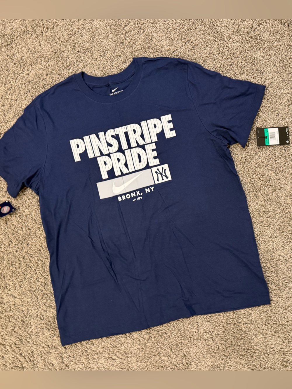 NWT Nike New York Yankees Men's “Pinstripe Pride” standard fit tshirt, size XL